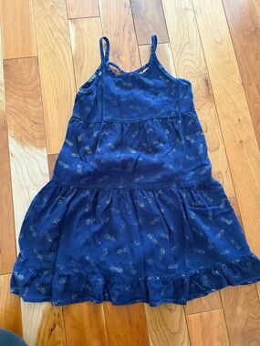 Girls Jumping Beans Navy blue dress with gold accents size 6